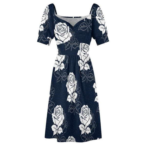 Sweetheart Neck Puff Sleeve Mini Dress (B271) Dress