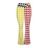 black triangle print 5D High Waist Crossover Tummy Control Flare Leggings