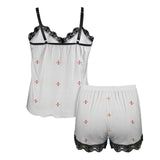 diamond life print 2A Women's Lace Camisole Pajama Set