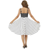 Sleeveless Square Neck Flare Hem Midi Dress