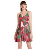 Spaghetti Strap Sleeveless Falred Hem Short Dress