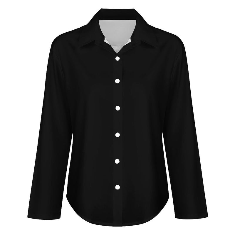 Cropped hem shirt Long Sleeve Blouse
