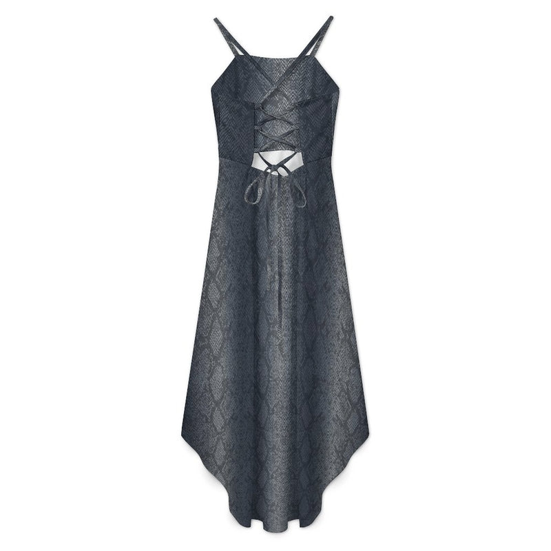 Women&#039;s High-Low Spaghetti Strap Dress Tailcoat skirt