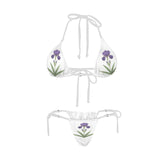 iris on white smaller elements Women's Halter String Bikini Set