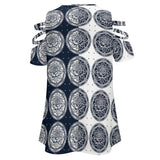 Women&#039;s Off Shoulder Zip V-Neck Tunic BE zip off shoulder top