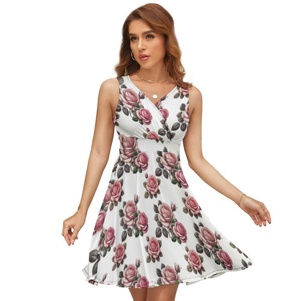 V-Neck Sleeveless Dress (NZ022)  Frocks