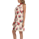 Tie Back Halter Neck Flared Dress