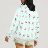 kemp flamingo print 2A Women's Lightweight Sun Protection Hoodie (Model H62)
