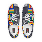Top view of Vibrant Women's Canvas Shoes in the Colors of South Africa, the Rainbow Nation