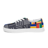 Side view of Vibrant Women's Canvas Shoes in the Colors of South Africa, the Rainbow Nation