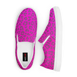 Ombre Fushsia Leopard Print Women’s slip-on canvas shoes - Objet D'Art