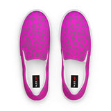 Ombre Fushsia Leopard Print Women’s slip-on canvas shoes - Objet D'Art