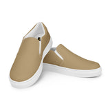 Earthtone Tan Women’s slip-on canvas shoes - Objet D'Art