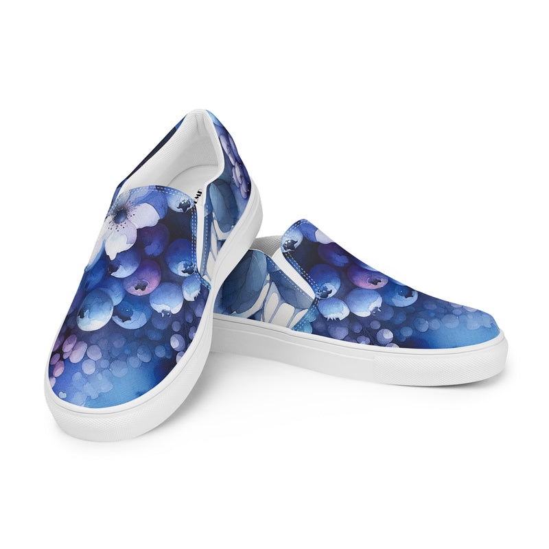 Blueberry Blossoms Women’s slip-on canvas shoes