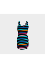 Color Stripes Bodycon Dress - Objet D'Art