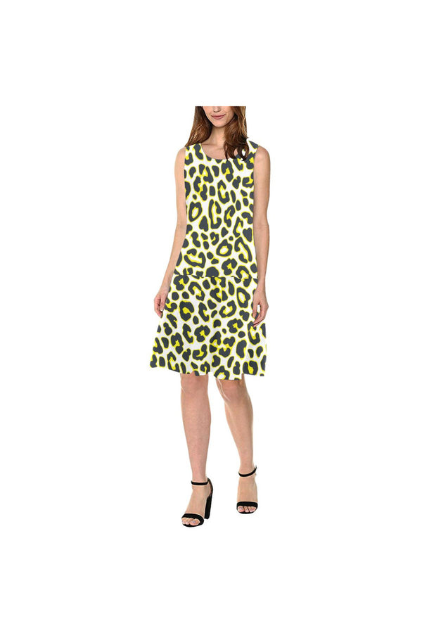 Leopard Print Sleeveless Splicing Shift Dress(Model D17) - Objet D'Art