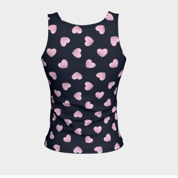 Hearts Fitted Tank Top - Objet D'Art