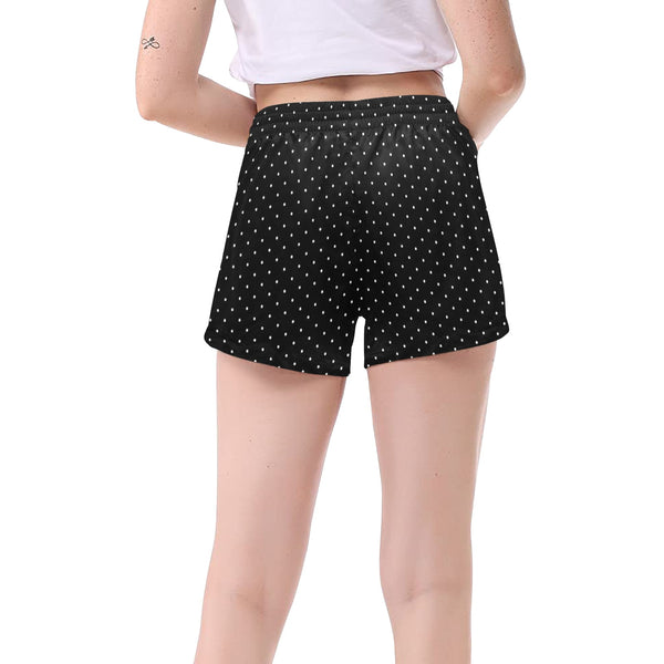 wb polka dot Women's Mid-Length Board Shorts (Model L55) - Objet D'Art