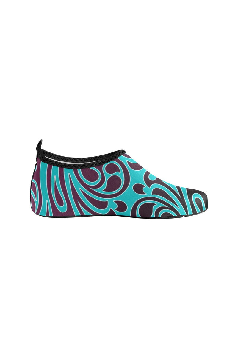 scroll wave 3 Women's Slip-On Water Shoes (Model 056) - Objet D'Art