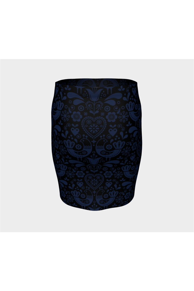 Danish Night Bird Fitted Skirt - Objet D'Art