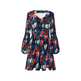 aquaworld print 4 V-Neck Loose Fit Dress (Model D62) - Objet D'Art