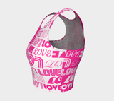 Love Print Athletic Crop Top - Objet D'Art