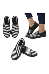 Classic Stripes Men's Unusual Slip-on Canvas Shoes (Model 019) - Objet D'Art Online Retail Store
