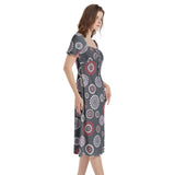 Puff Sleeve Split Thigh Midi Dress - Objet D'Art