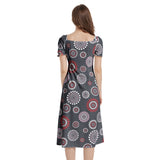 Puff Sleeve Split Thigh Midi Dress - Objet D'Art