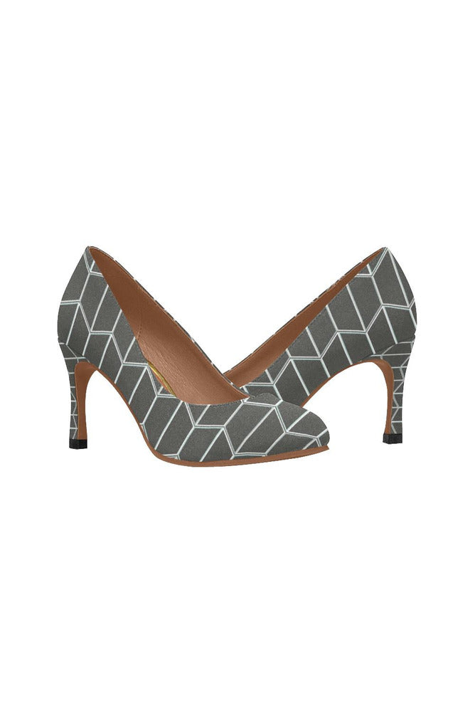 Gray Camouflage Women's High Heels - Objet D'Art