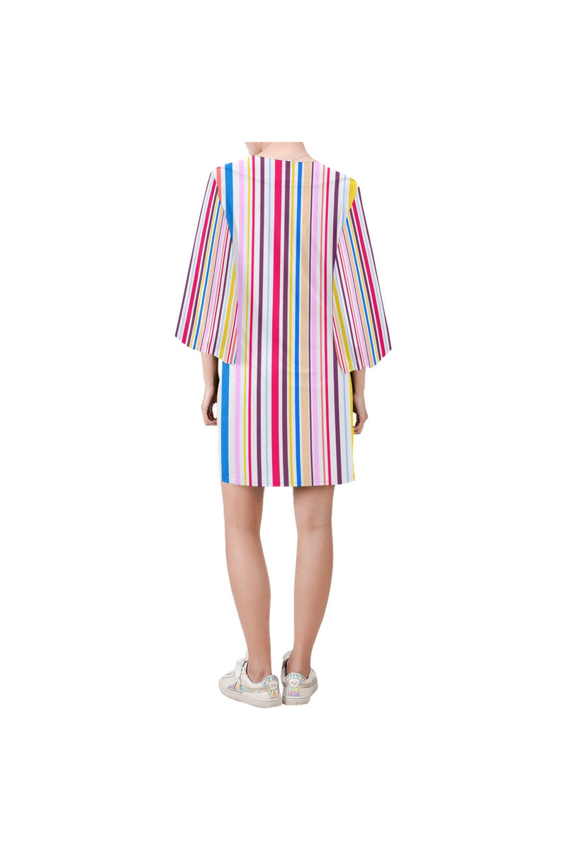 Stripe Club Bell Sleeve Dress (Model D52) - Objet D'Art