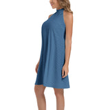 Micro Polka dot Tie Back Halter Neck Flared Dress - Objet D'Art