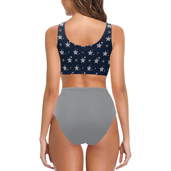 kemp logoed swimsuit gray print Chest Bowknot Bikini Swimsuit (Model S33) - Objet D'Art