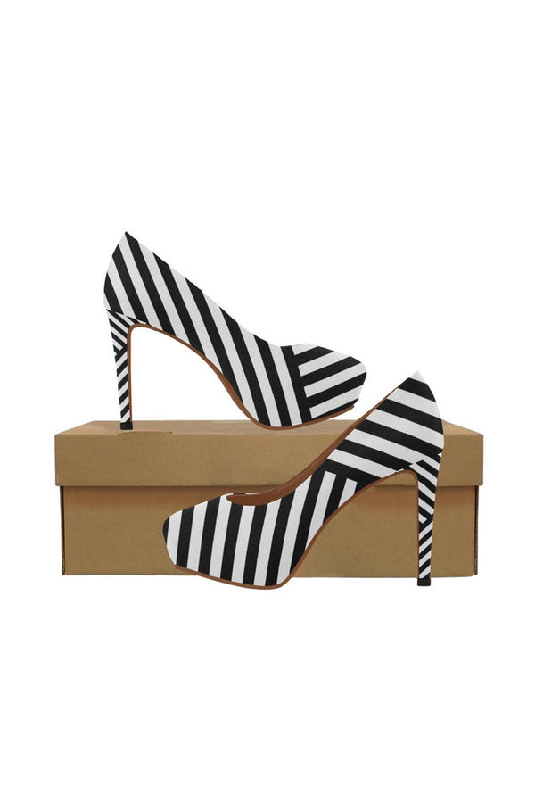 Uniquely Striped Women's High Heels - Objet D'Art Online Retail Store