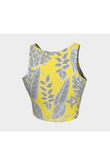 Yellow & Gray Floral Athletic Top - Objet D'Art