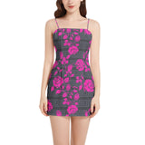 Sleeveless Square Neckline Spaghetti Strap Mini Dress - Objet D'Art