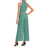 Halter Neck Buckle Belted Jumpsuit - Objet D'Art