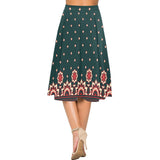 Floral Arabesque Mnemosyne Women's Crepe Skirt (Model D16) - Objet D'Art