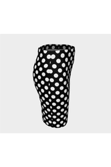 Black & White Polkadot Fitted Skirt - Objet D'Art