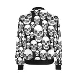 black skull nation print All Over Print Bomber Jacket for Women (Model H36) - Objet D'Art