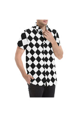 Harlequin Happyness Men's All Over Print Short Sleeve Shirt/Large Size - Objet D'Art Online Retail Store