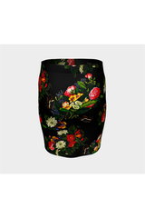 Floral Midnight Fitted Skirt - Objet D'Art