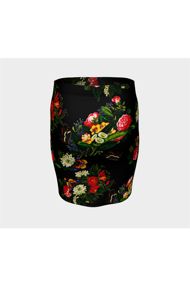 Floral Midnight Fitted Skirt - Objet D'Art
