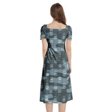 Puff Sleeve Split Thigh Midi Dress - Objet D'Art