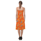 mandarin orange wildflowers Alcestis Slip Dress (Model D05) - Objet D'Art