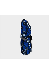 Blue Floral Kimono Robe - Objet D'Art