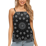 black bandana Loose Fit Halter Neck Top (Model T68) - Objet D'Art