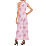 Halter Neck Buckle Belted Jumpsuit - Objet D'Art