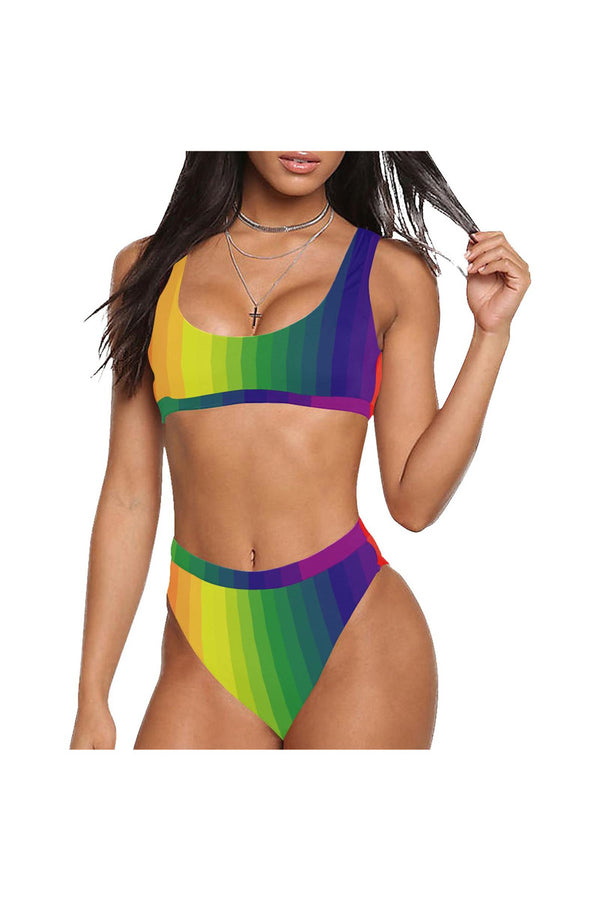 Spectrum Sport Top & High-Waist Bikini Swimsuit - Objet D'Art