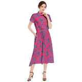 Drawstring Waist A-line Flared Midi Dress - Objet D'Art